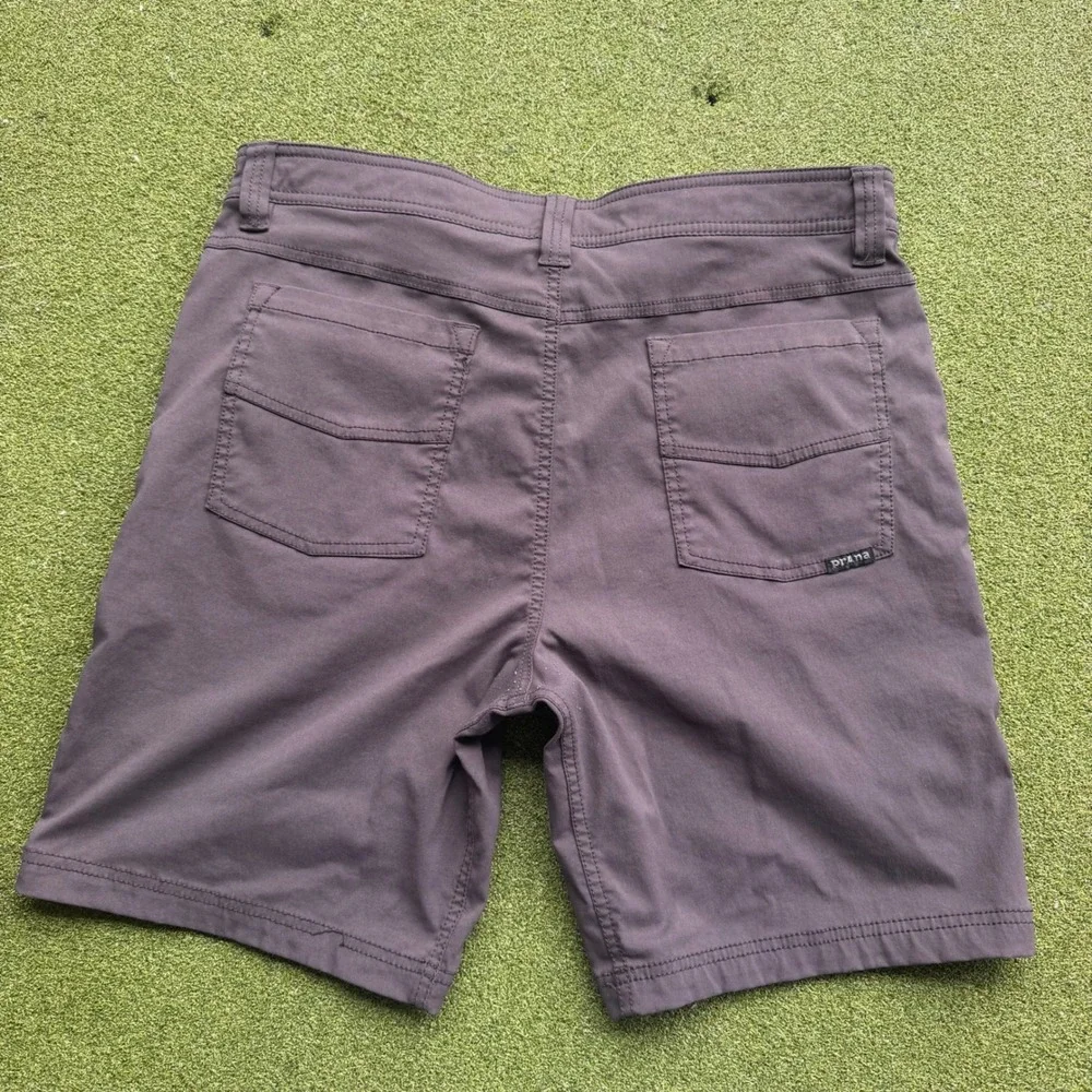 Prana Zion Shorts Mens 34 Dark Grey Charcoal Hiking Outdoor Stretch 9 Inch